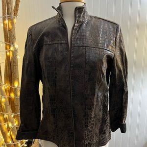 Birch Hall faux snake skin jacket